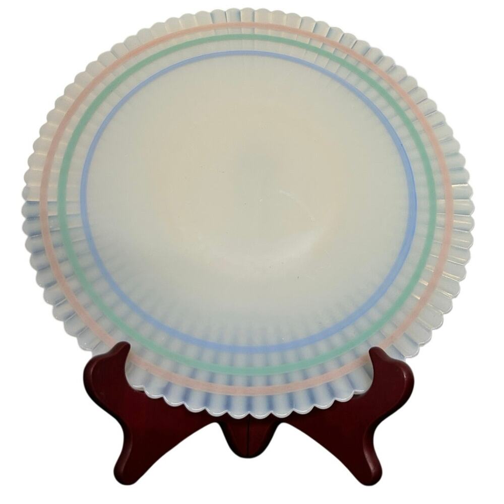 Macbeth Evans Cremax Petalware Dinner Plate 10.5” Pastel Vintage Pink Green Blue